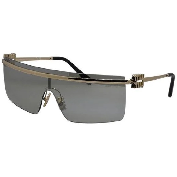 Miu Miu Gold Frame Sunglasses with Gray Lens
